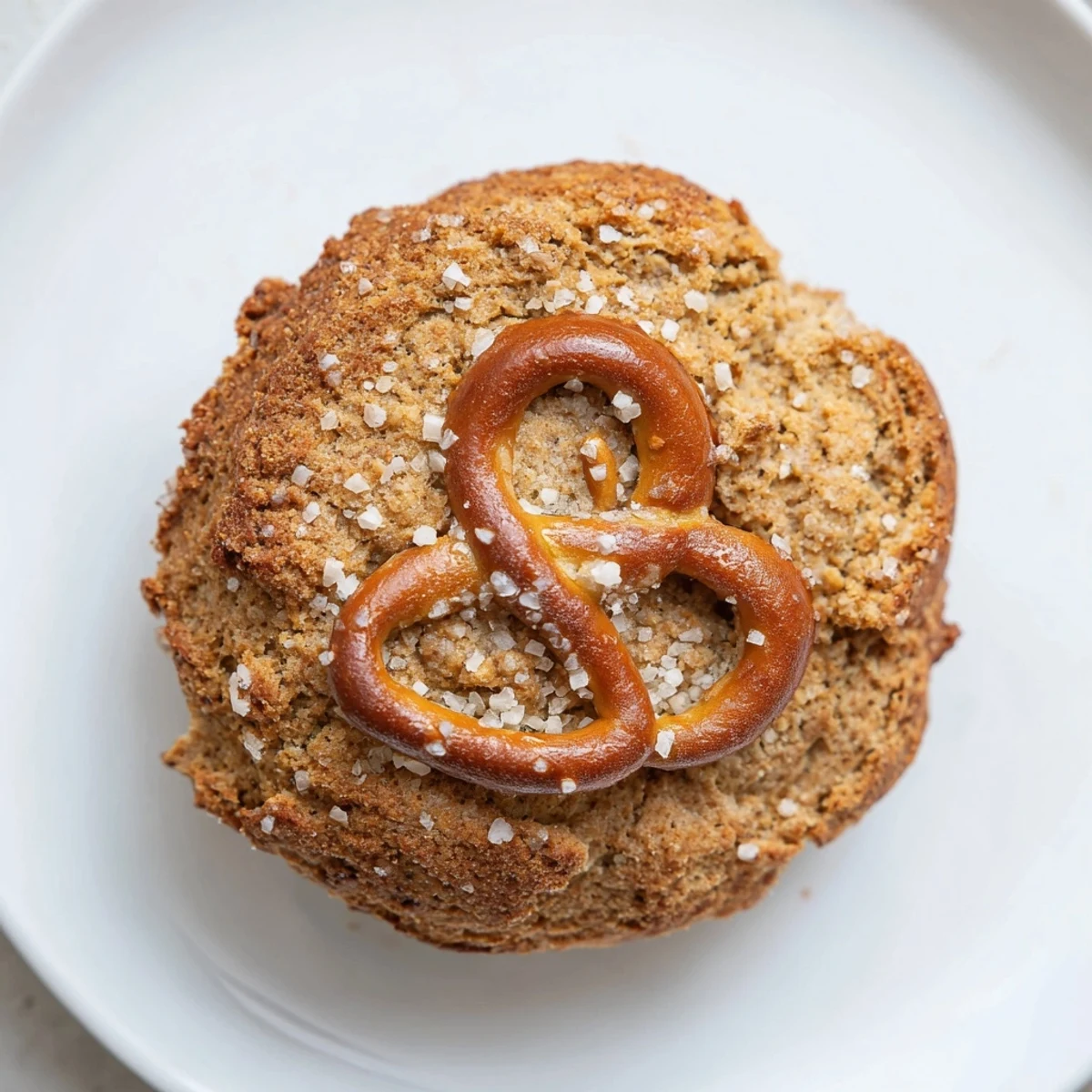 Warm Ginger Snap Pretzel Scones, topped with crunchy pretzel pieces and spices.  
