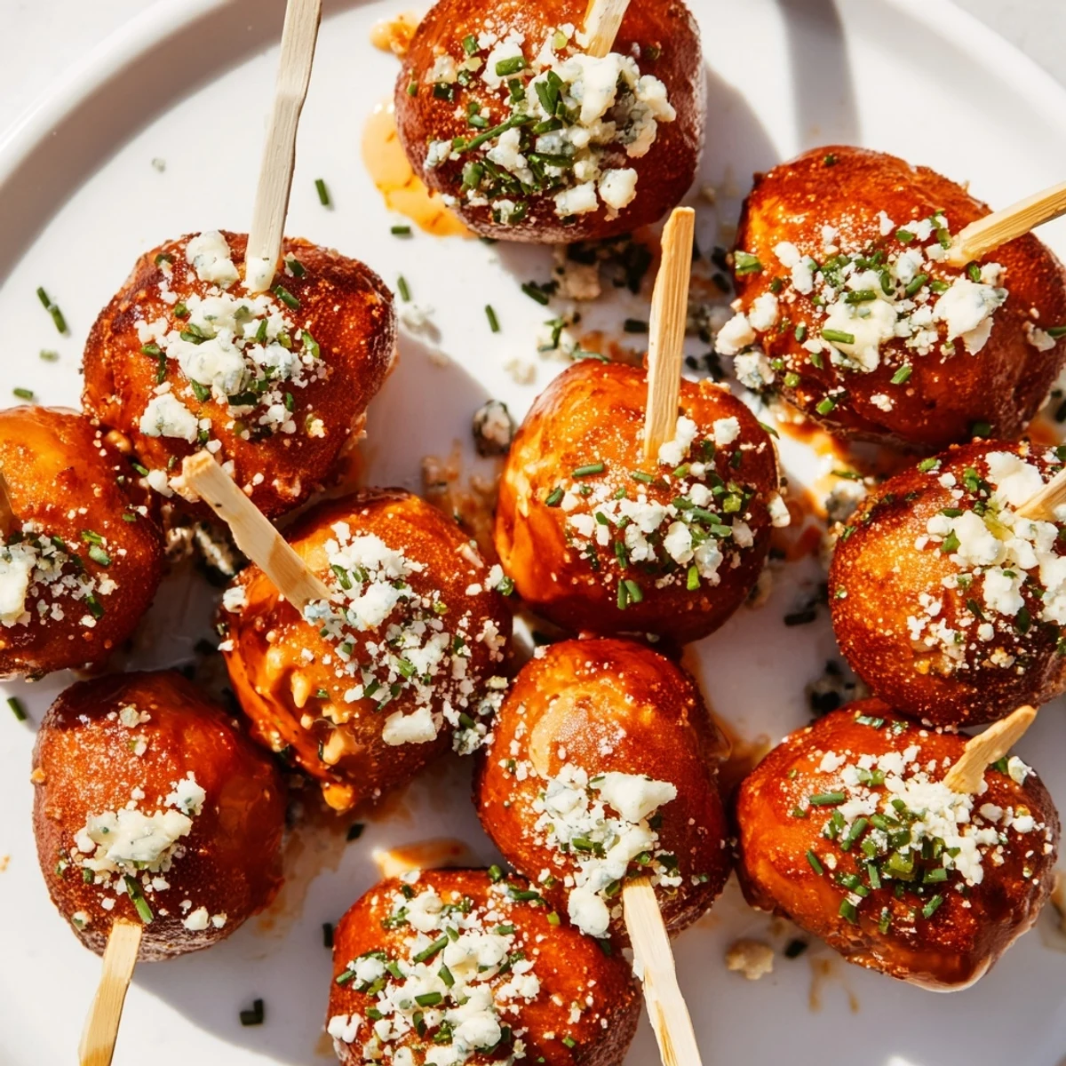Spicy Buffalo Ranch Pretzel Pops coated in zesty sauce and ranch seasoning for snacking.  
