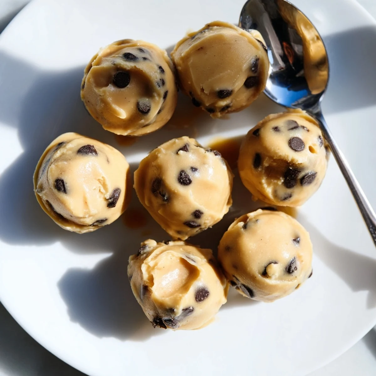 Frozen Greek Yogurt Peanut Butter Bites with Chocolate Chips ready for a refreshing snack.  