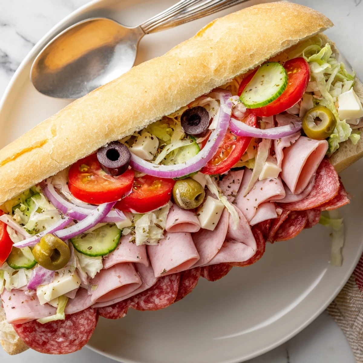 Delicious Flavor Mash-Up Sandwiches bursting with Italian ingredients and creamy dressing.  