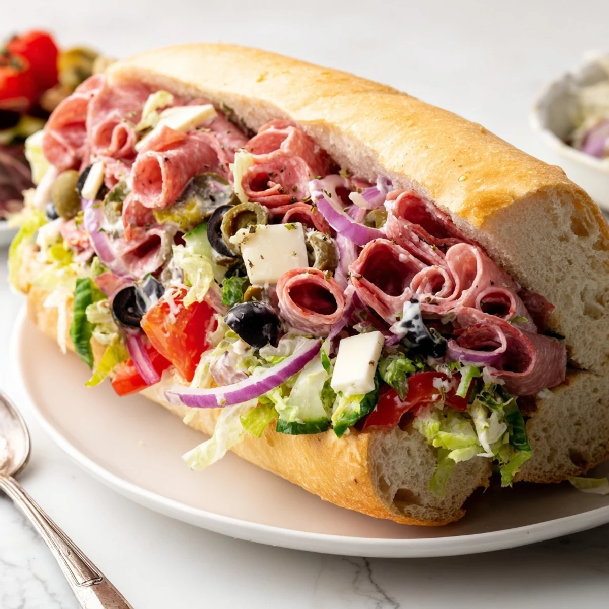 Flavor Mash-Up Sandwiches featuring a colorful medley of meats, cheeses, and veggies.