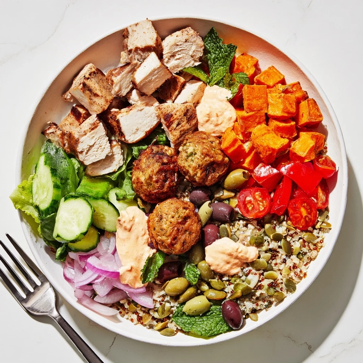 A colorful spread of build-your-own boards and bowls, featuring fresh ingredients.  