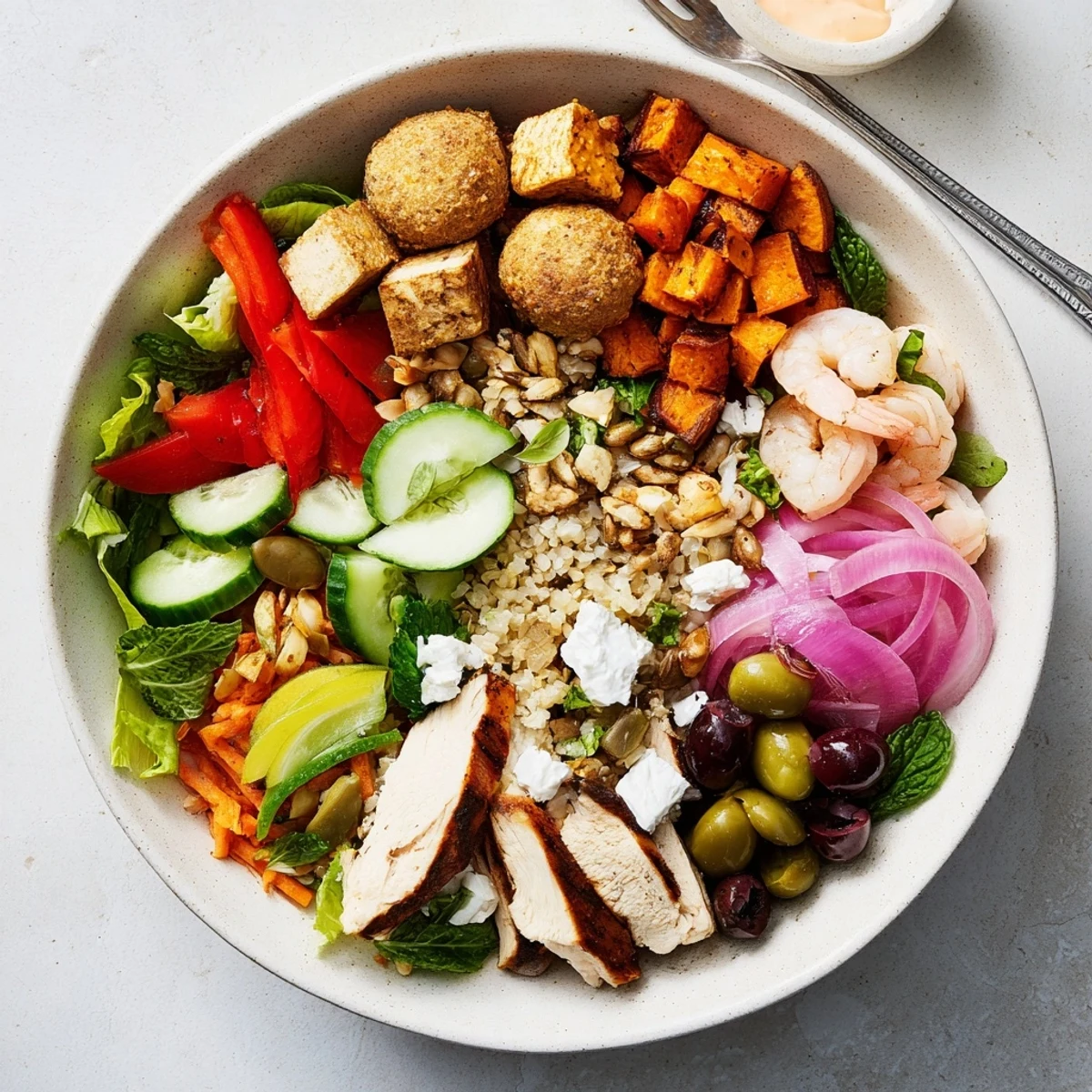 Interactive Plated Meals showcase a delightful assembly of toppings and sauces for enjoyment.