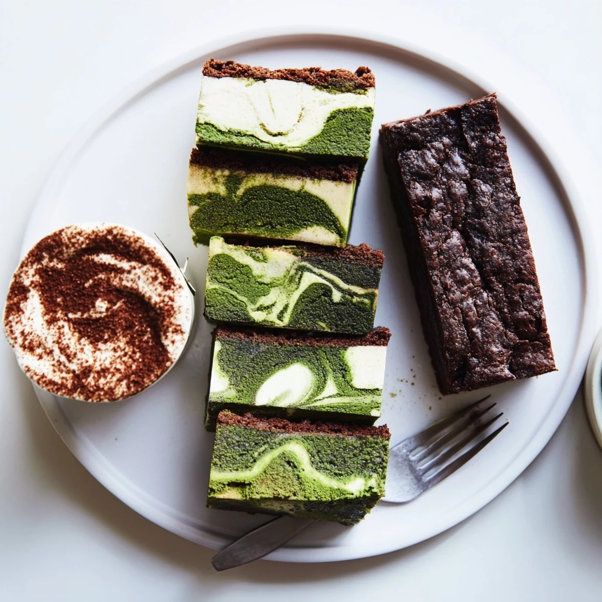 Indulge in Global Dessert Mash-Ups featuring rich matcha-miso brownies and creamy layers.