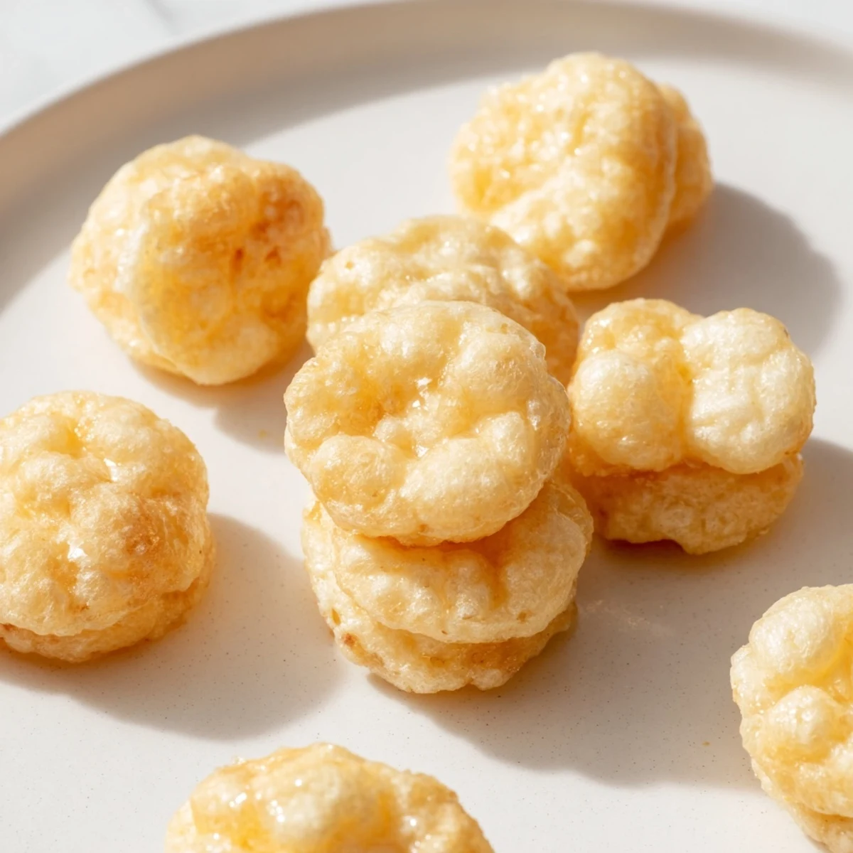 Golden-brown pancake cereal in a bowl, perfect for a fun and easy American breakfast.