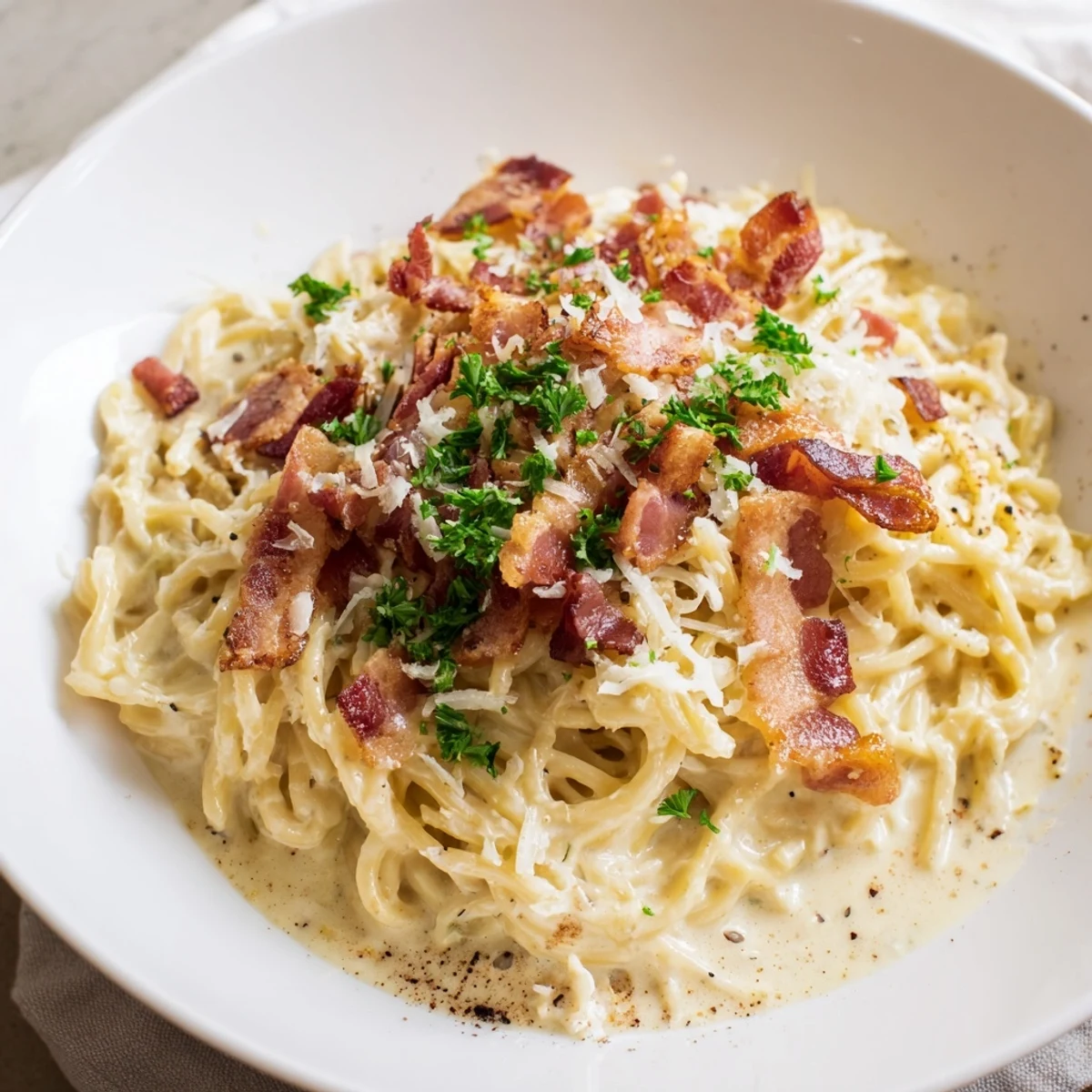 Creamy, rich Instant Pot Carbonara Ramen hack, perfect for a quick, comforting weeknight meal, savory bites!
