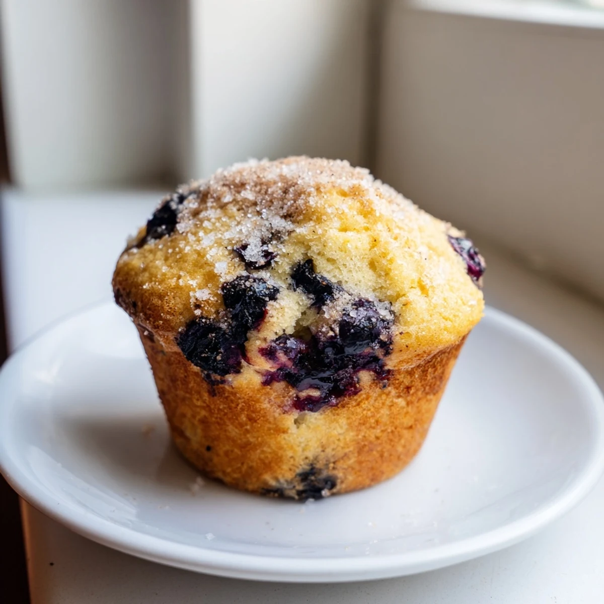 Freshly baked Budget Christmas Blueberry Muffins, overflowing with plump blueberries, ready for a delicious bite.