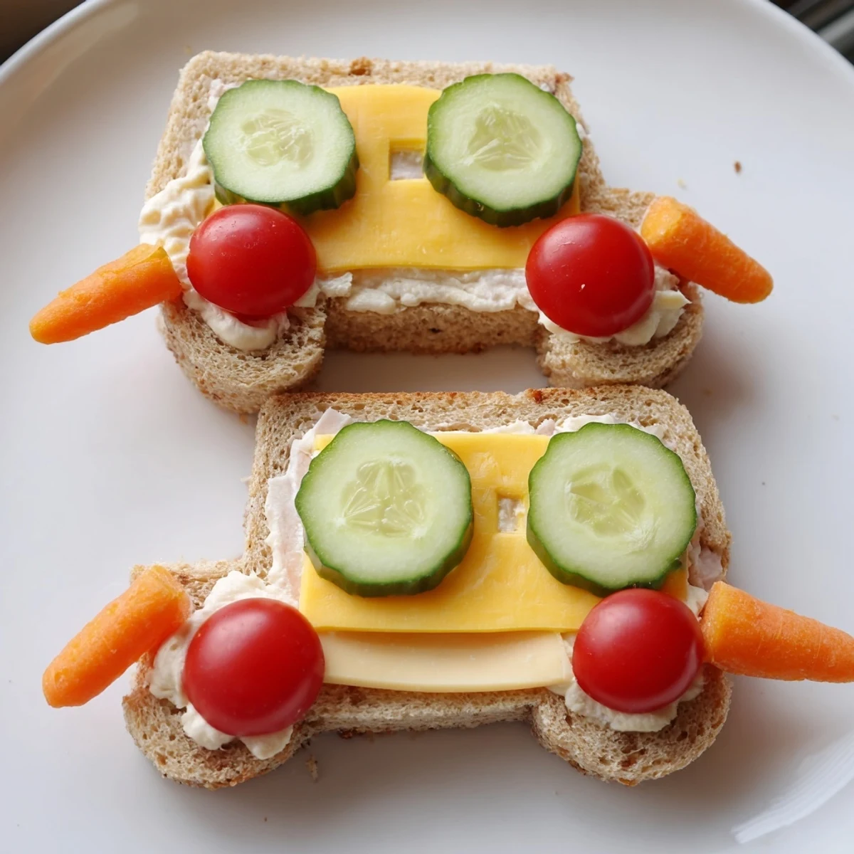 Road Trip Ready Car-Shaped Lunch with colorful veggies, a fun and delicious kid-friendly meal.