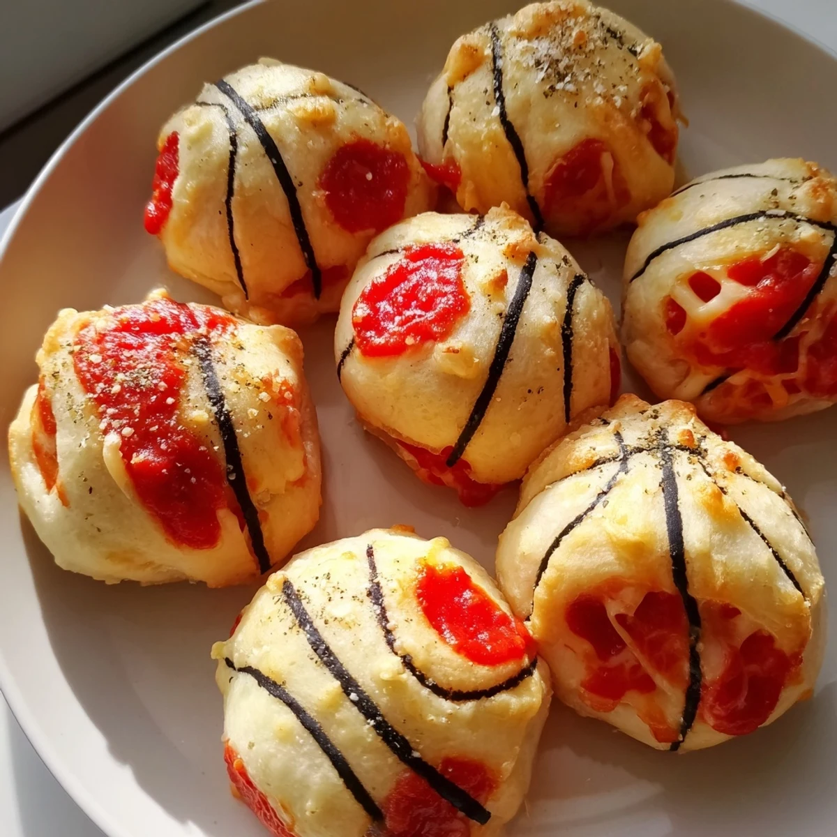 Bite into these cheesy, pepperoni-filled Slam Dunk Basketball Pizza Bites perfect for game day snacking.