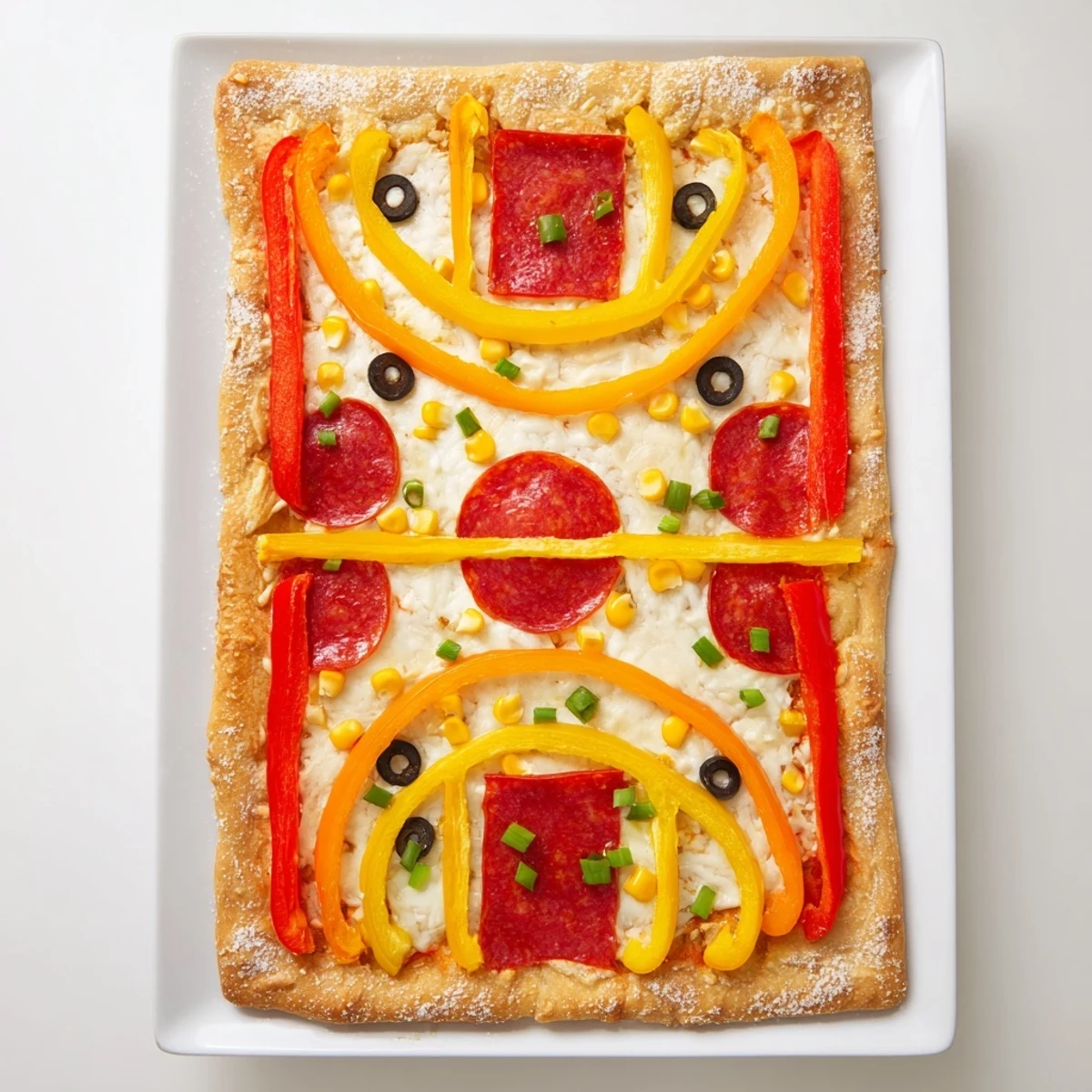 Basketball Court Pizza, a delicious American-Italian fusion dish, is ready to be baked to perfection.