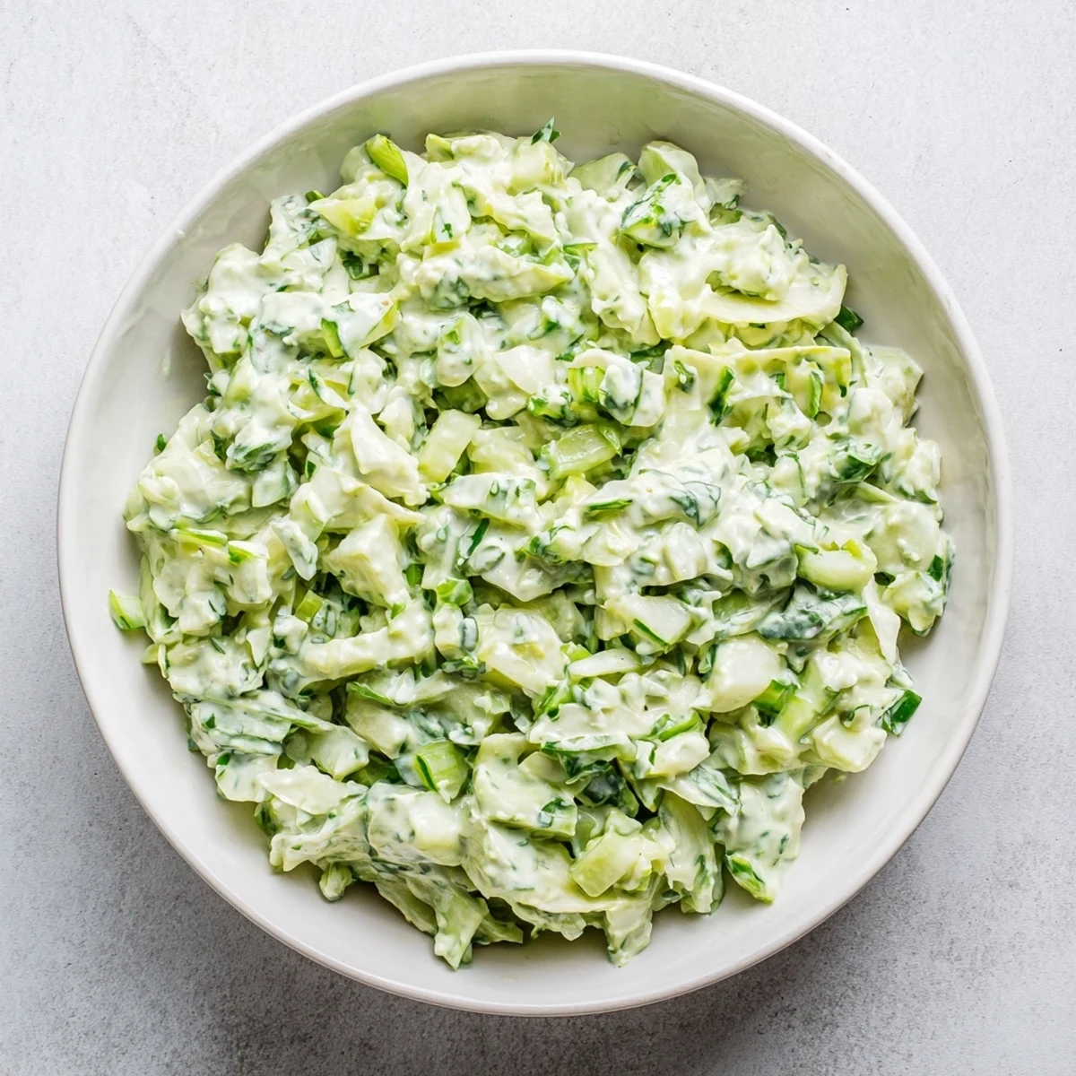Freshly made Green Goddess Cabbage Dip, a creamy, flavorful dip with crunchy cabbage and feta cheese.