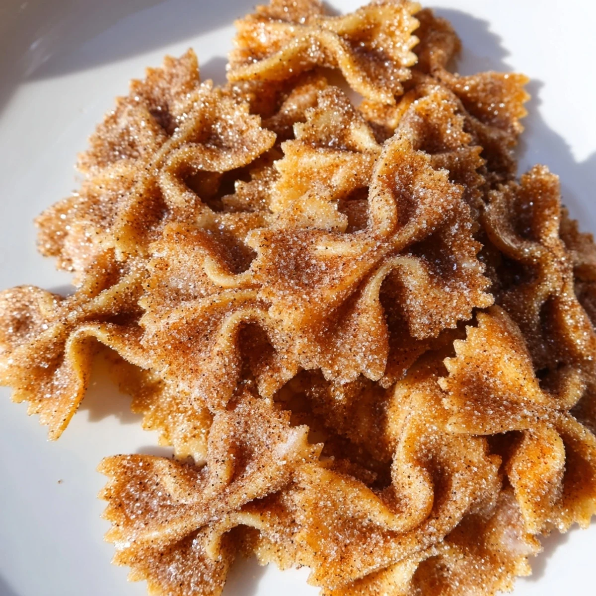 Close-up of freshly air-fried, golden brown Air Fryer Pasta Christmas Crack, ready for a delicious treat.