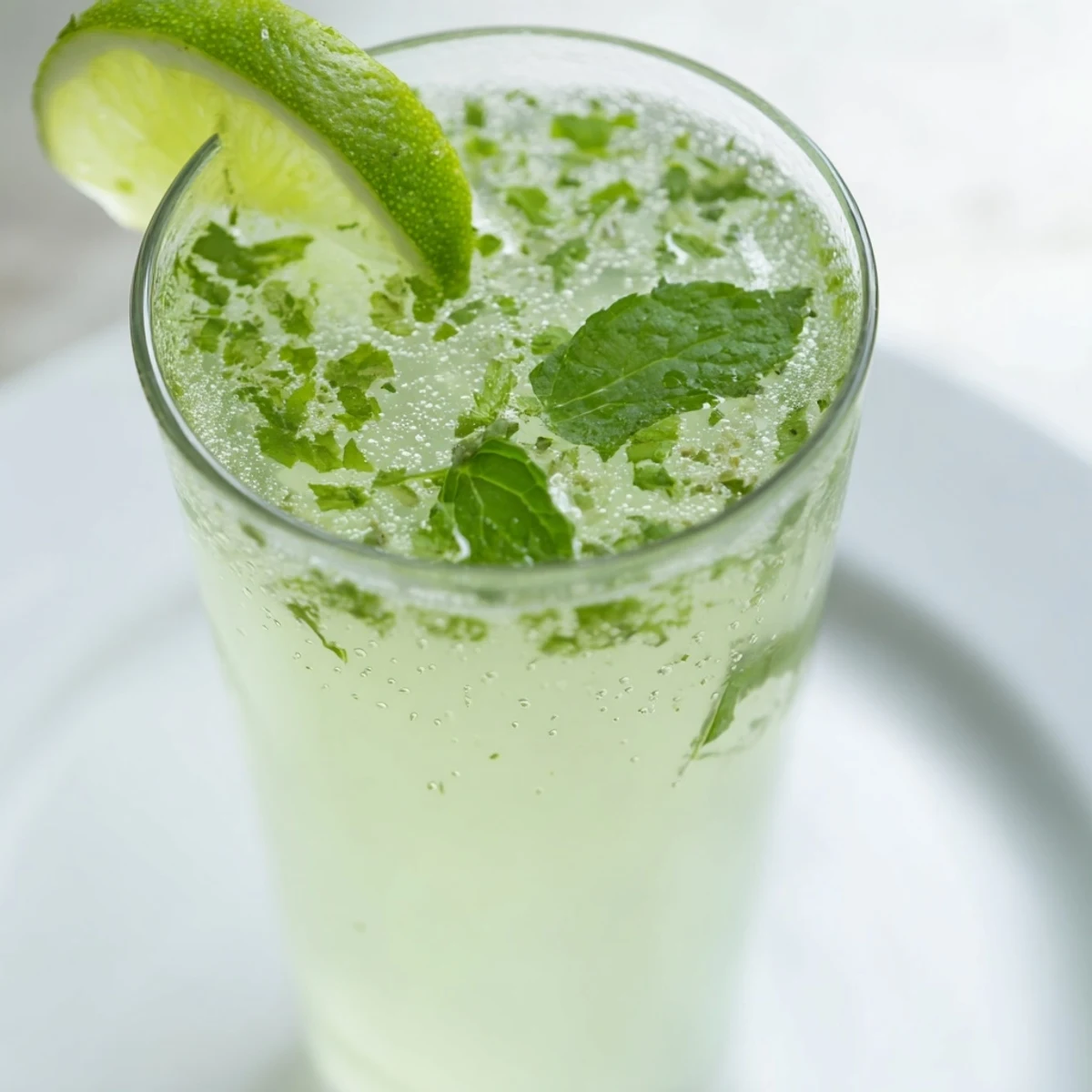 Refreshing Mint Lime Agua Fresca, blended with fresh mint and lime, perfect for summer.