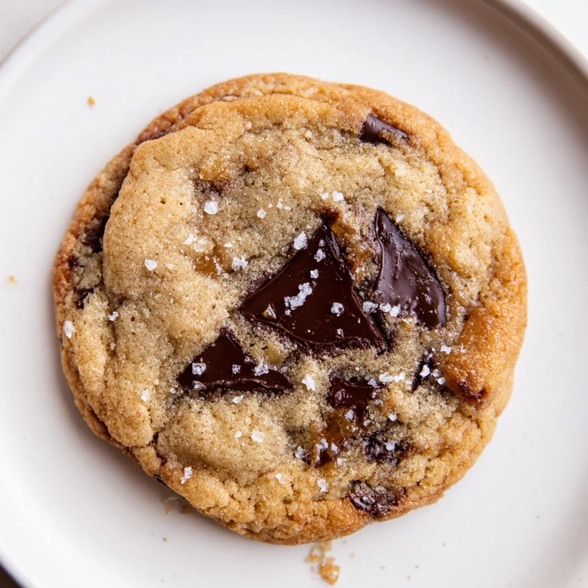 Warm, inviting photo: freshly baked miso brown butter cookies with melted chocolate, appealing dessert.