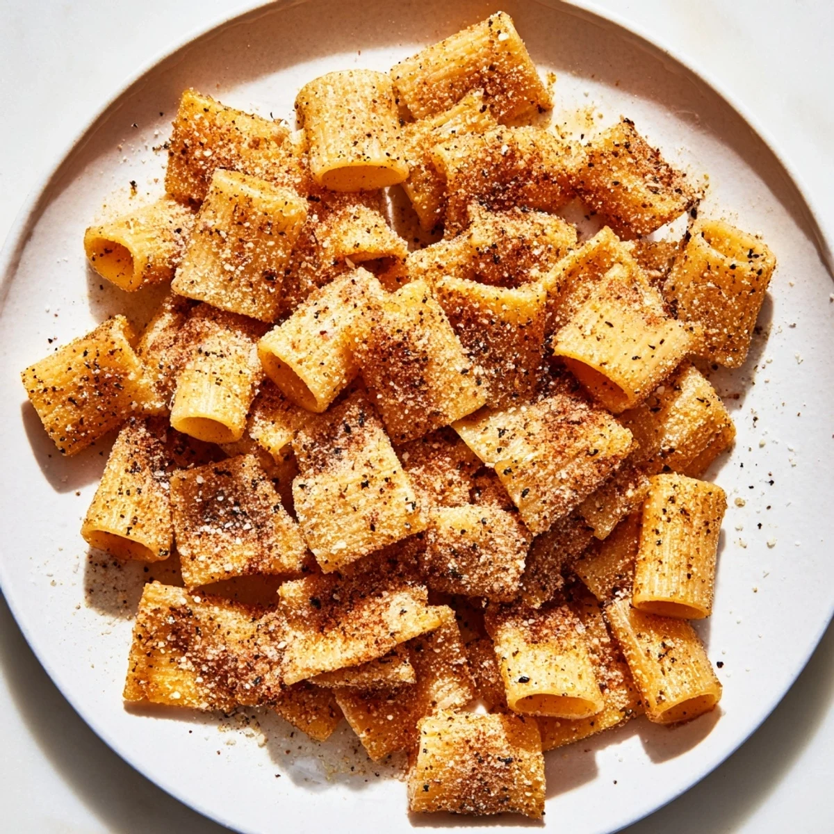 Golden pasta chips, crispy and flavorful, perfect for dipping and savoring a delightful snack.