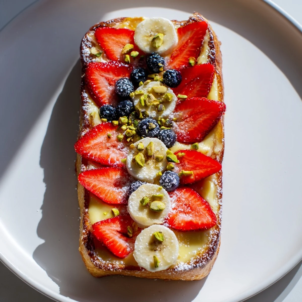 Imagine the amazing taste of this quick and easy Viral Yogurt Toast with fresh fruit ready on a plate.