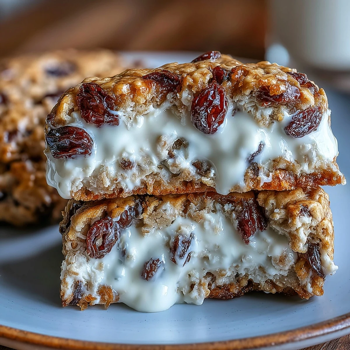 Healthy cottage cheese oatmeal raisin cookies baked until golden, packed with protein and chewy raisins for a satisfying breakfast.