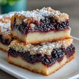 Luscious Blackberry Lemon Bars with buttery shortbread, perfect tart-sweet dessert.