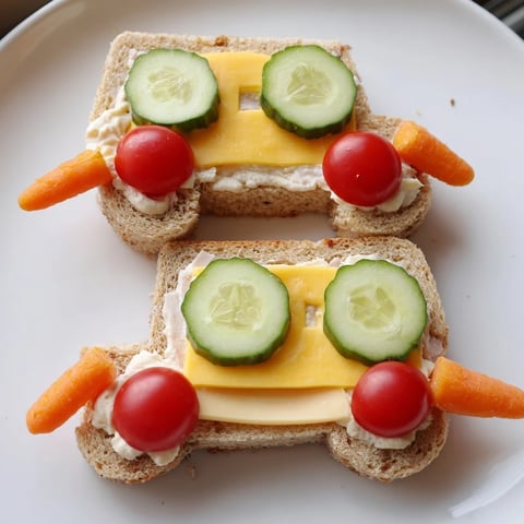 Road Trip Ready Car-Shaped Lunch with colorful veggies, a fun and delicious kid-friendly meal.