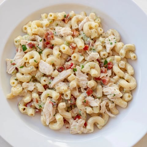 Chicken Macaroni Holiday Salad: a creamy, chilled Southern delight with macaroni and tender chicken pieces.