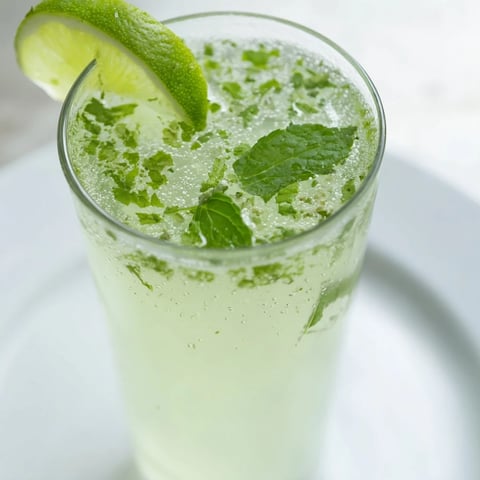 Refreshing Mint Lime Agua Fresca, blended with fresh mint and lime, perfect for summer.