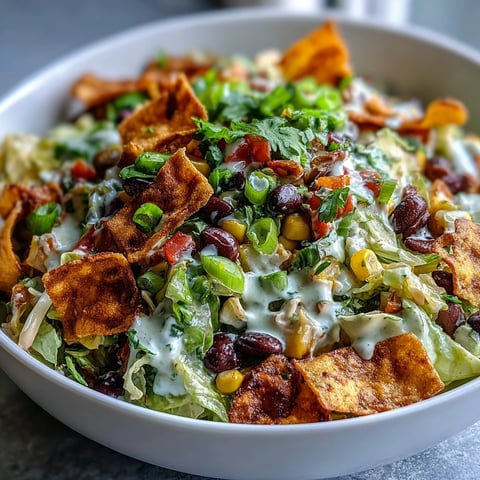 Frito Cowboy Cabbage salad with vibrant red bell pepper and green cilantro in a rustic bowl.