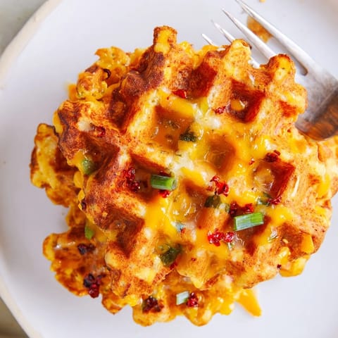Chili Garlic Cheese Biscuit Waffles