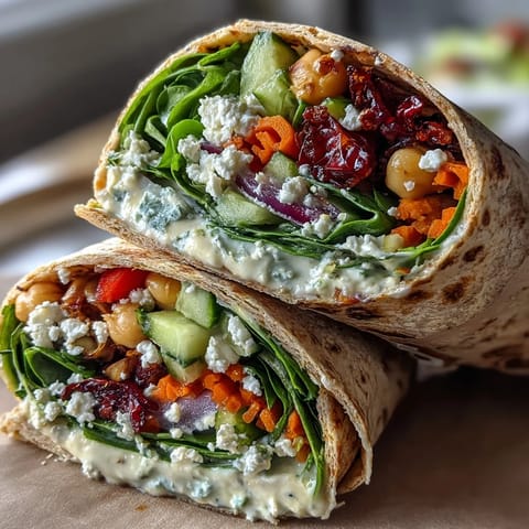 Colorful rainbow veggie wraps filled with crisp bell peppers, carrots, and spinach, perfect for a healthy lunch box on the go.