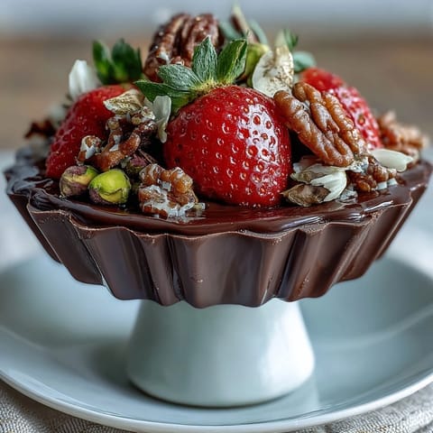 Viral Dubai Chocolate Strawberry Bark with swirls of dark and white chocolate, topped with fresh strawberries, pistachios, and rose petals.