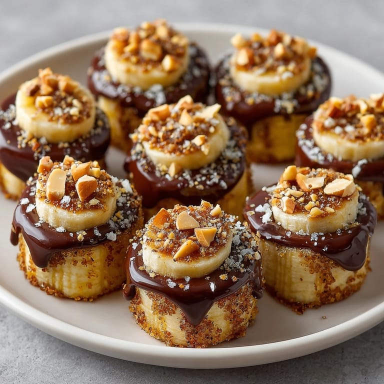 Frozen almond butter chocolate banana bites: a simple recipe for a refreshing dessert.