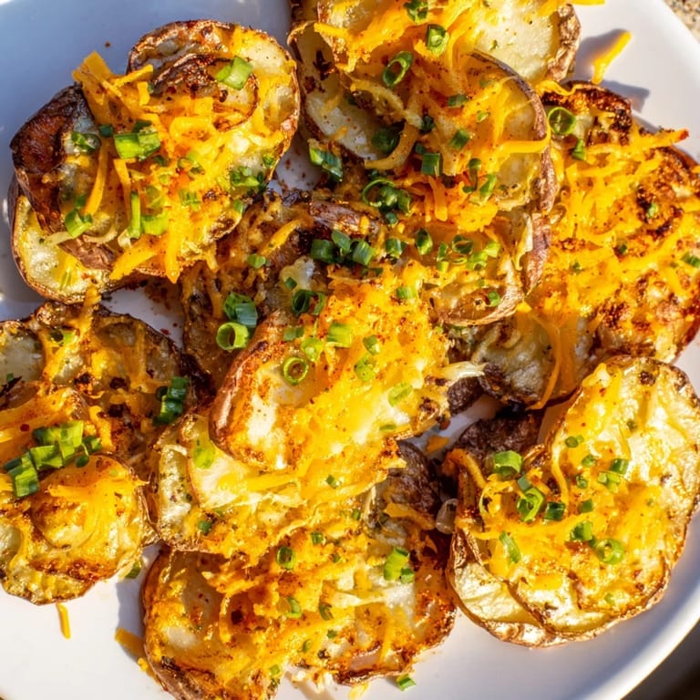 Flavorful Smashed Green Onion Potato Bombs, crispy and cheesy for an irresistible snack.