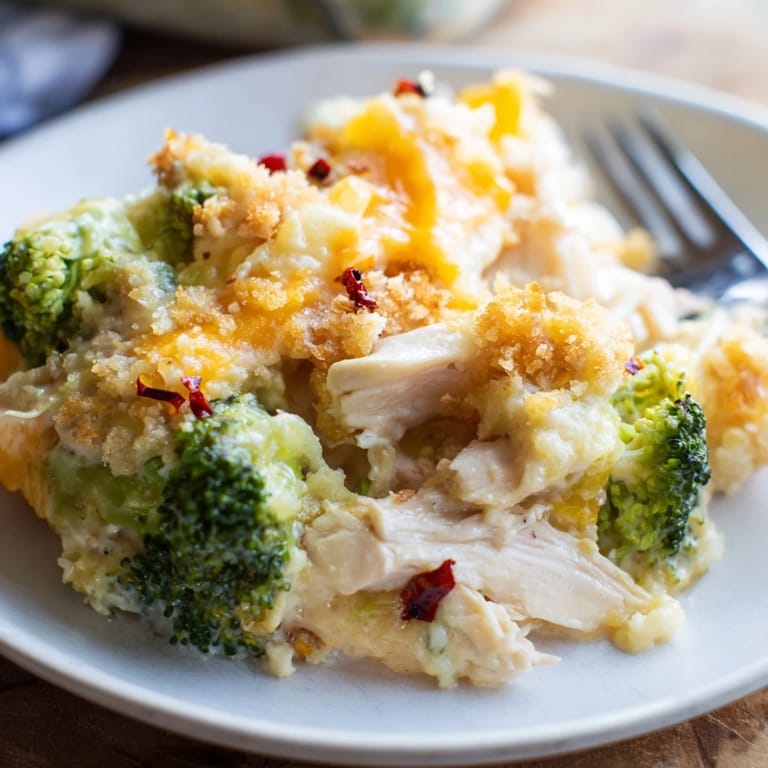 Comforting Chicken & Broccoli Cheddar Bake perfect for family dinners and gatherings.