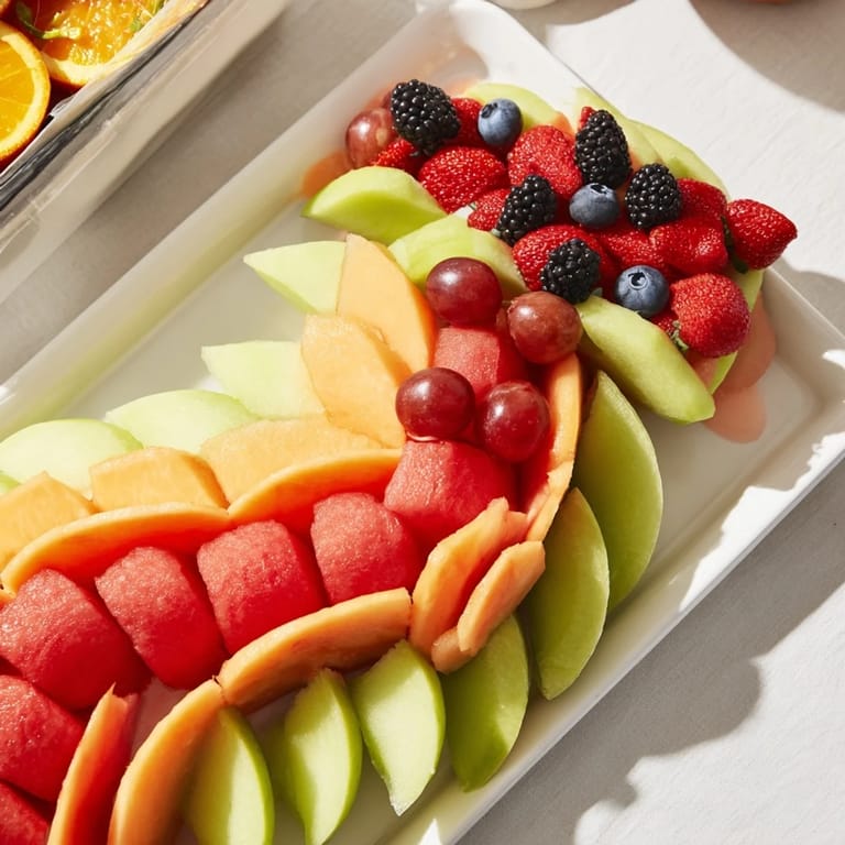 Colorful Dragon-Shaped Fruit Tray, a visual feast with watermelon, grapes, and berries arranged beautifully.