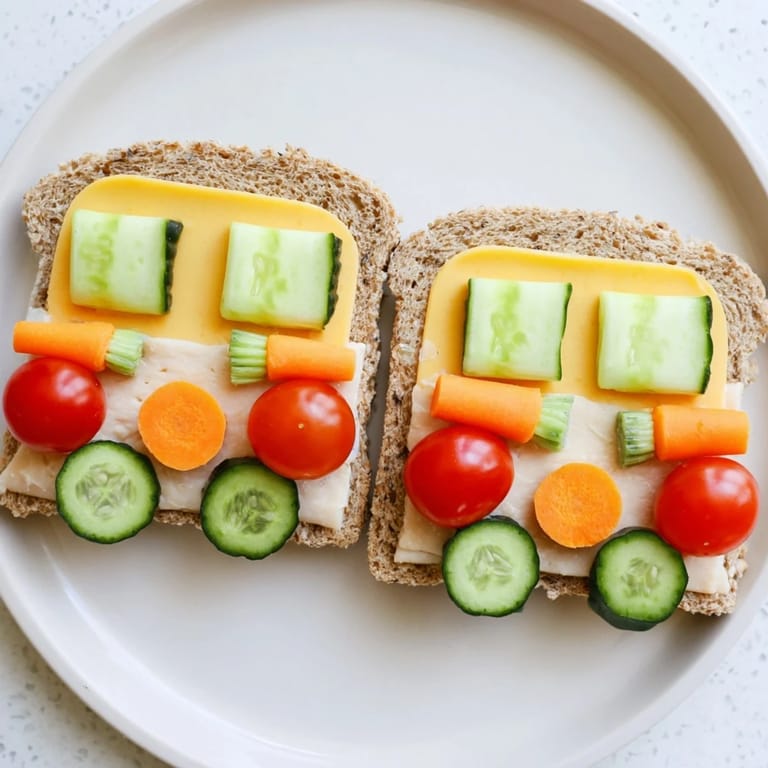 Vibrant Road Trip Ready Car-Shaped Lunch, featuring crispy pretzel wheels and carrot bumper details.