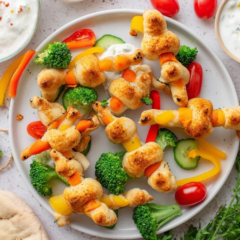 A vibrant image of the Dinosaur Bone Prehistoric Crudités, a healthy and fun snack for any party.