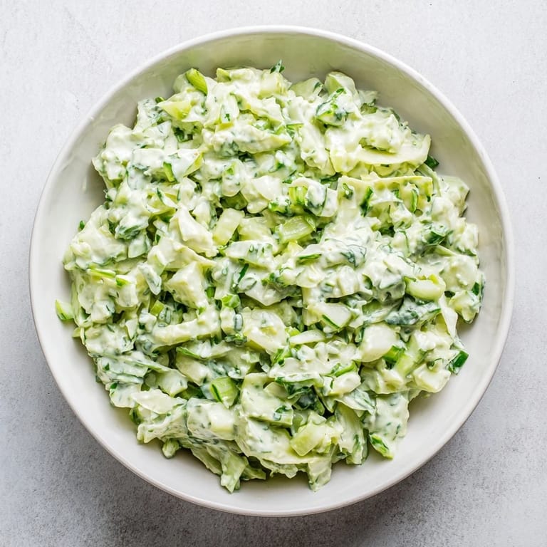 Freshly made Green Goddess Cabbage Dip, a creamy, flavorful dip with crunchy cabbage and feta cheese.