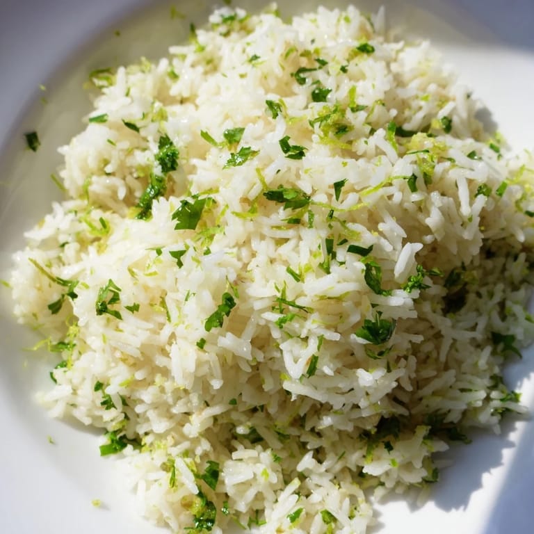 Vibrant green Cilantro Lime Rice, a bright and flavorful side dish, perfect alongside tacos.