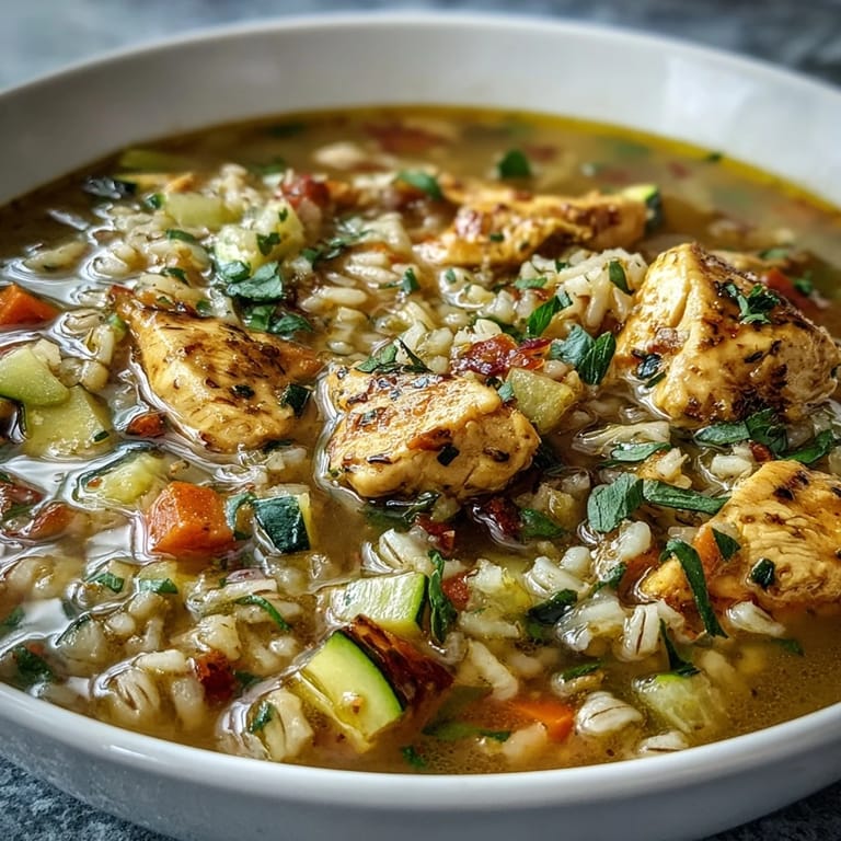 Serving Soothing Turmeric Chicken With Pearl Barley alongside lemon wedges and crusty bread.
