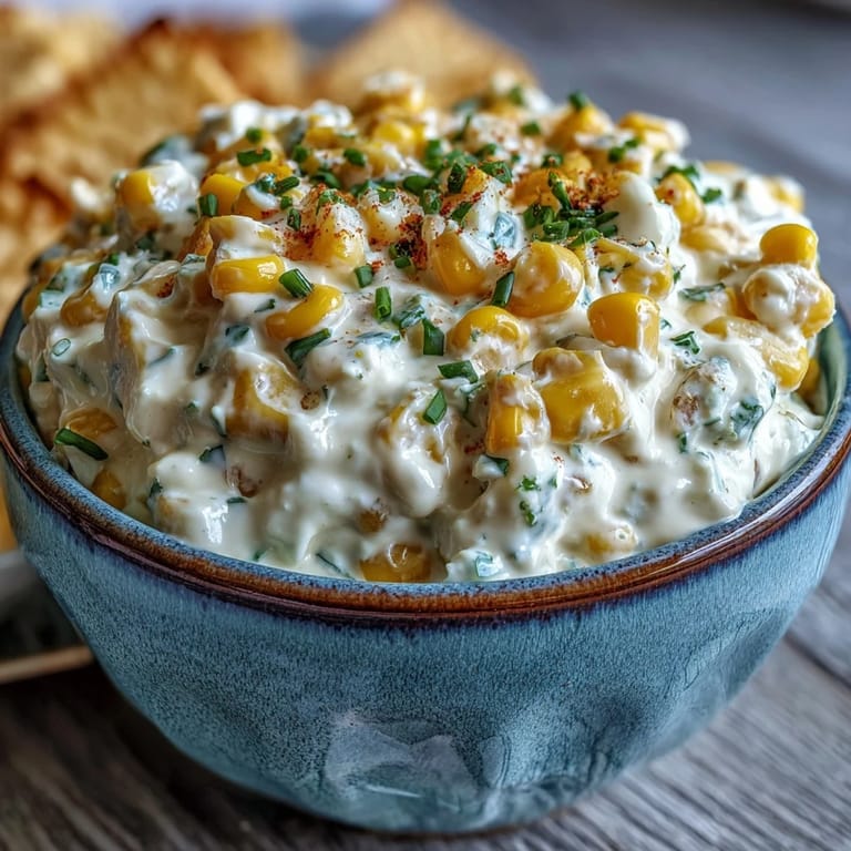 Warm Crack Corn Dip bubbling from the oven, cheese pulling, with a platter of crunchy tortilla chips ready for dipping.