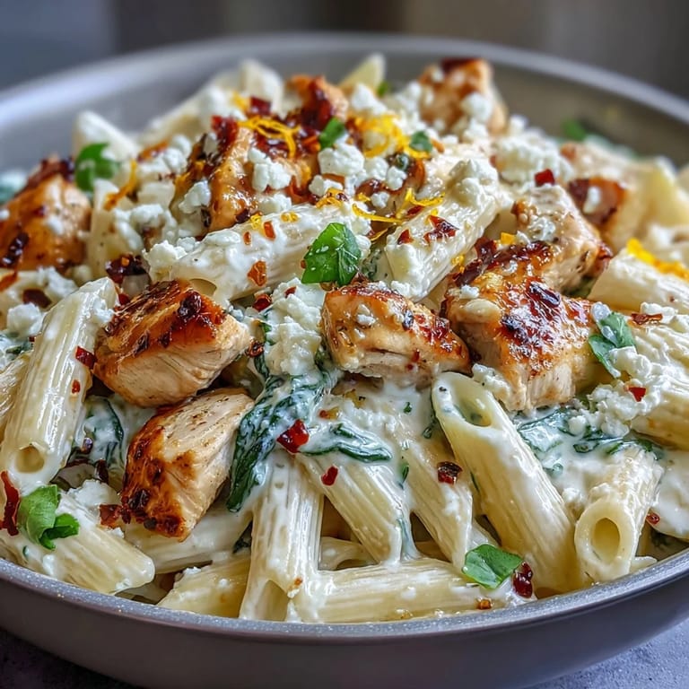Spinach and tender chicken mingle with crumbled feta in a warm, one-skillet Mediterranean dinner.