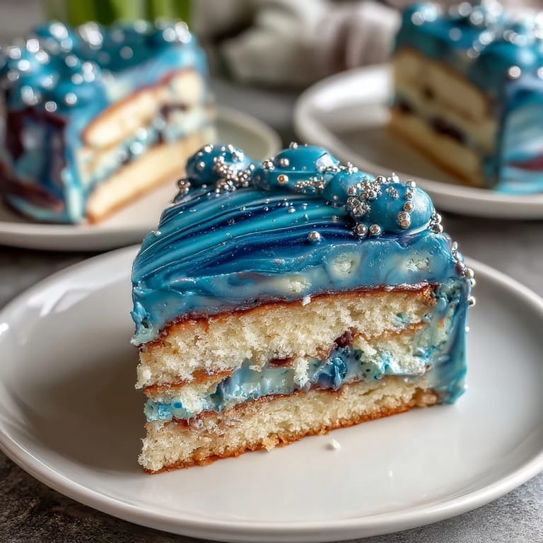 Galaxy cake decorated with vibrant buttercream swirls, silver glitter, and Pisces symbols, a dreamy dessert for themed parties.