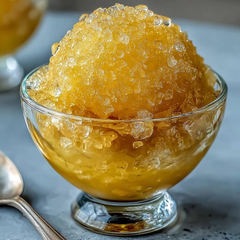 Refreshing homemade limoncello sorbet, capturing the essence of Italian summer with a smooth, zesty texture and bright yellow hue.