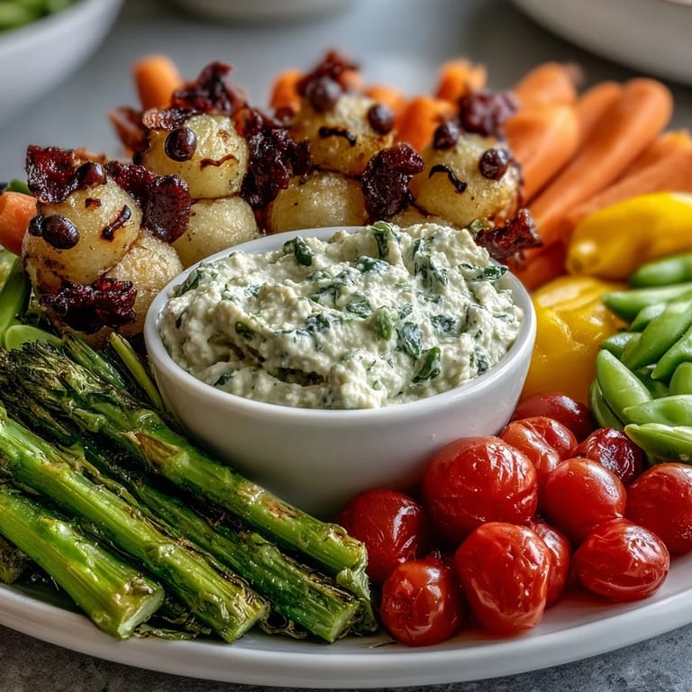 Vibrant Chicken Run Veggie Tray featuring fresh bell peppers, snap peas, and cherry tomatoes arranged in fun shapes with a zesty ranch hummus center.